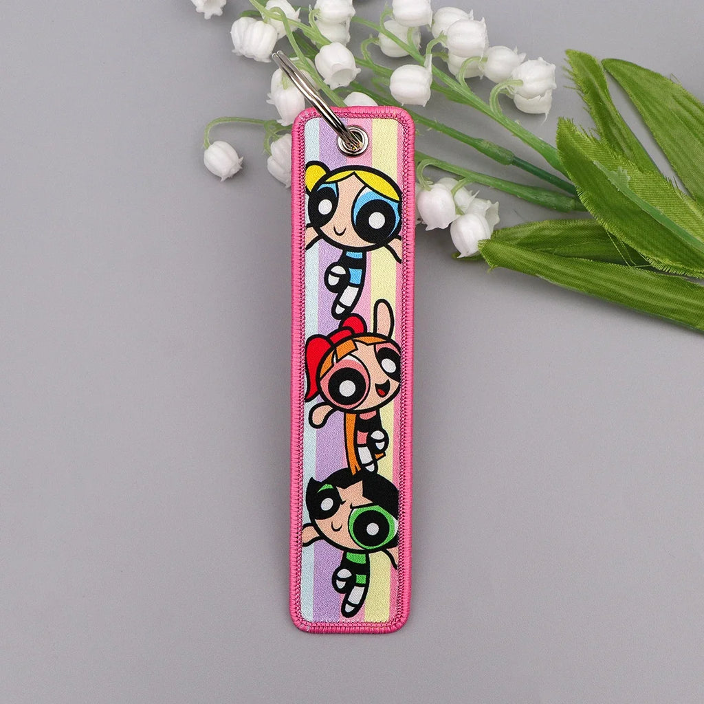 Vibrant Girls Embroidery Key Fob | Fashion Keychain for Cars and Bags