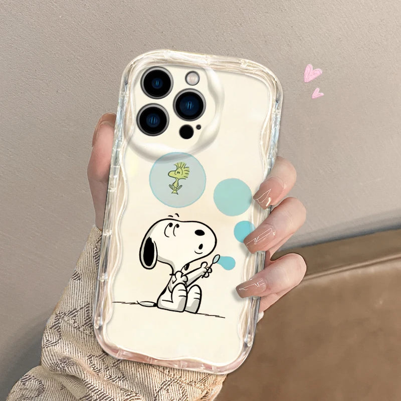 Snoopy Lively Cool For Apple iPhone 15 14 13 12 11 XS XR X Pro Max Plus Wave Oil Funda Cover Phone Case