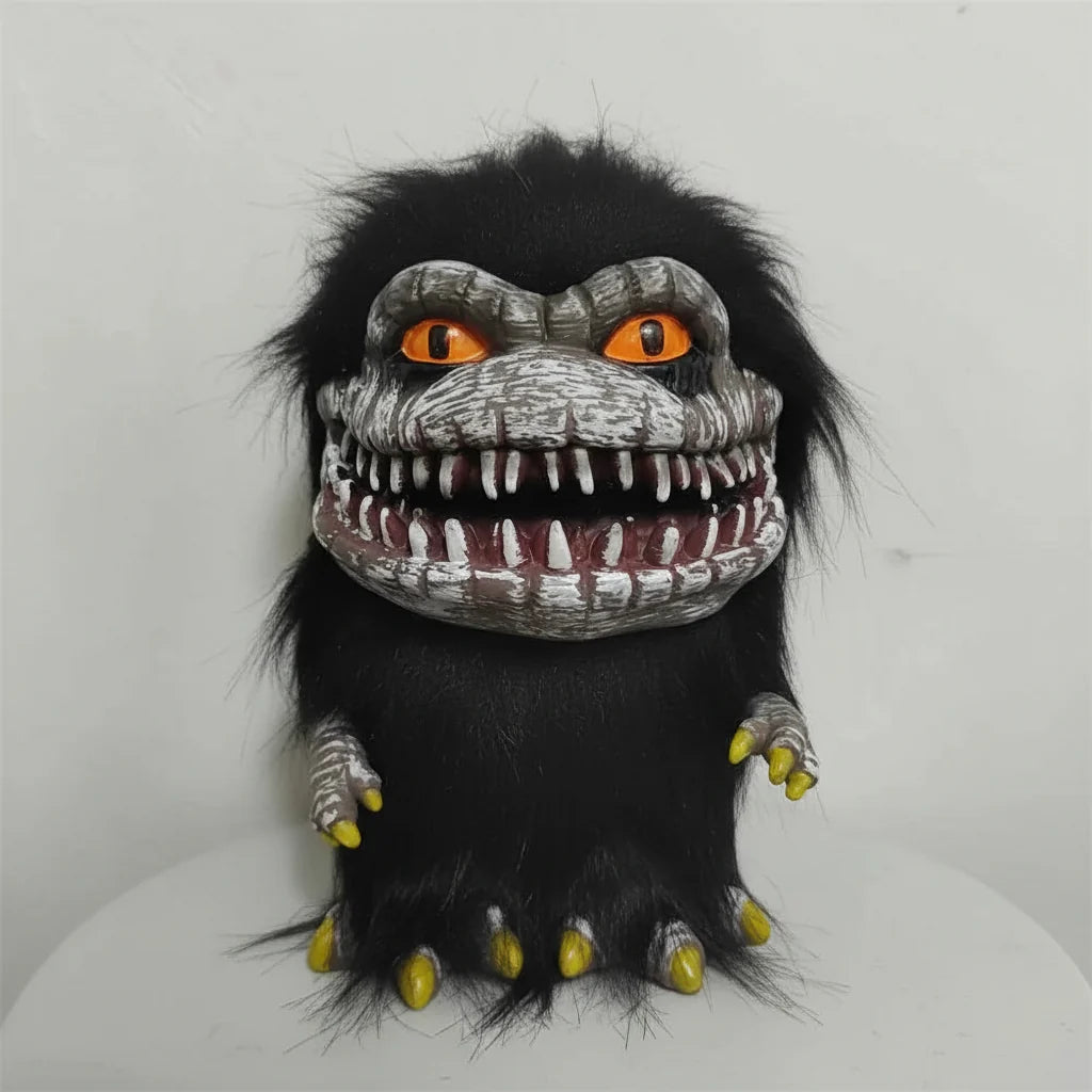 Black Horror Monster Doll – Furry Creature Plush Decor Figure