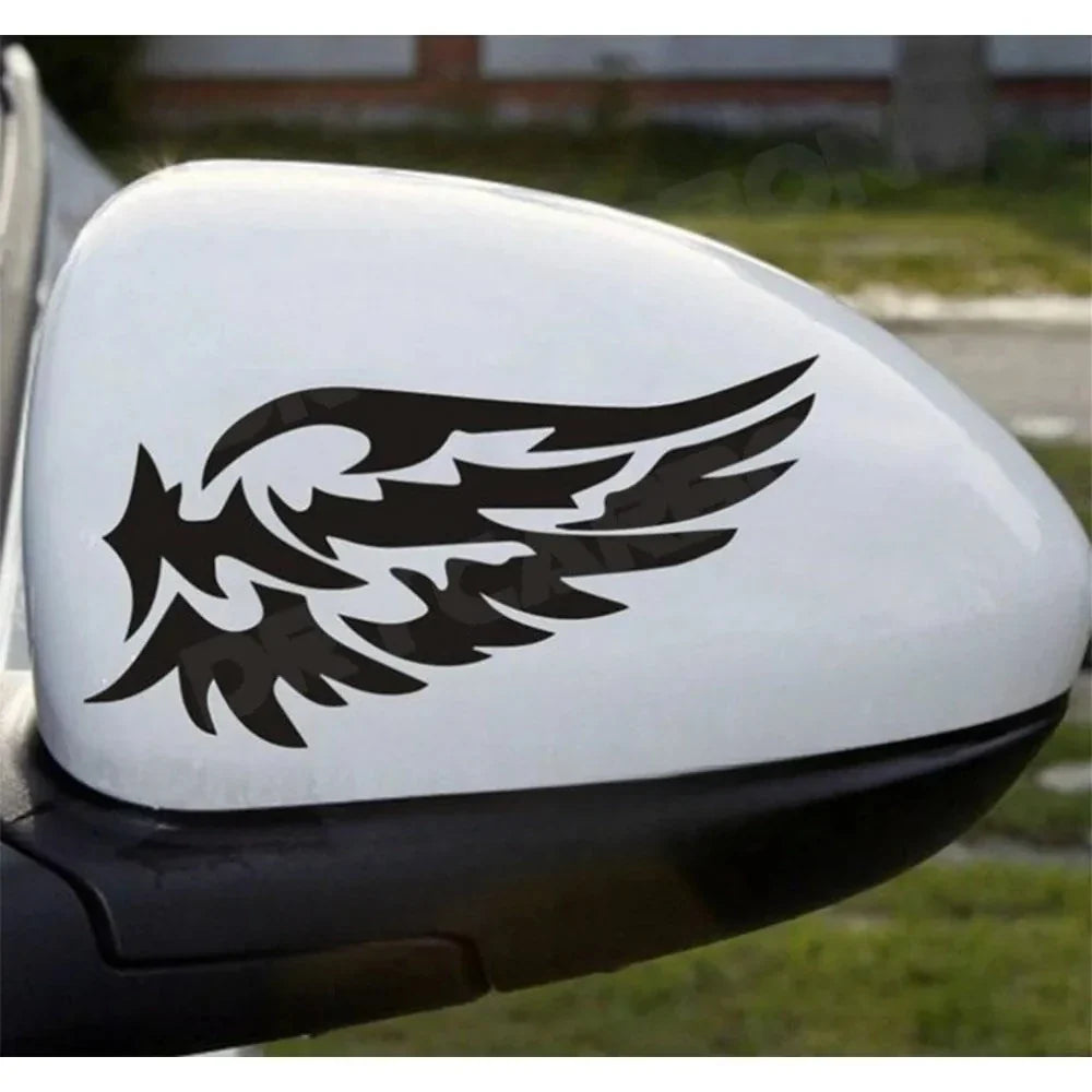 Angel Wings 3D Reflective Car Decal | 2-Piece Waterproof Vinyl Sticker for Cars & Motorcycles