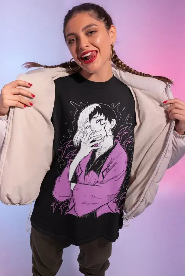 Gen Asagiri T-Shirt Dr. Stone Black Shirt All Sizes