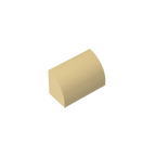 Gobricks GDS-M063 Curved Brick 1 x 2 x 1 No Studs | Compatible Building Block