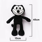 Kawaii Retro Black Cat Plush Toy – Soft Cartoon Cat Sofa Cushion & Office Pillow Doll (30 & 45cm)