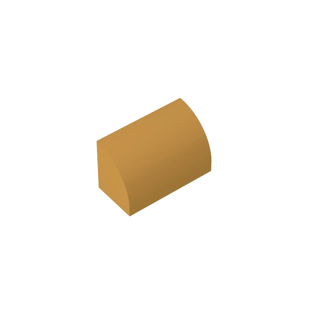 Gobricks GDS-M063 Curved Brick 1 x 2 x 1 No Studs | Compatible Building Block