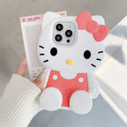 Cute Hello Kitty Liquid Silicone Phone Holder Cover Phone Case