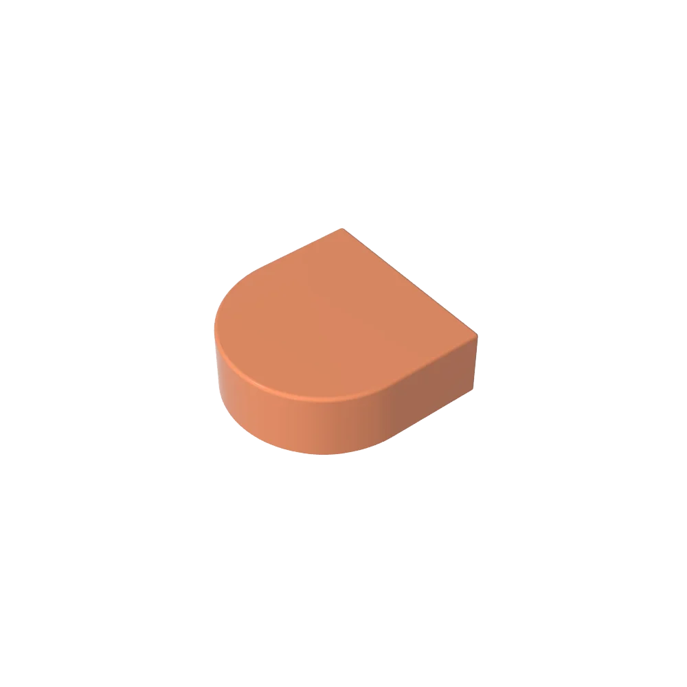Gobricks Tile Round 1 x 1 Half Circle Extended | Compatible Brick Building Block