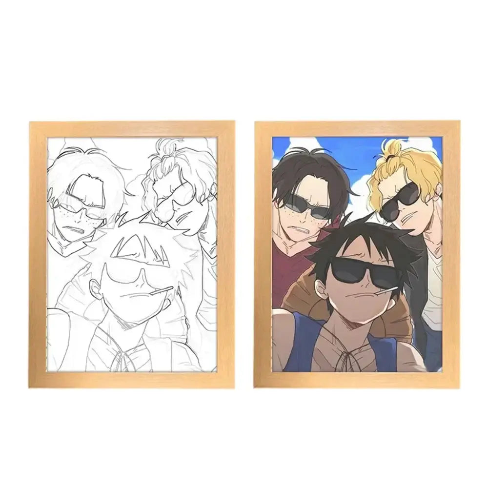 One Piece Photo Frame Night Light Luffy Zoro Christmas Gift