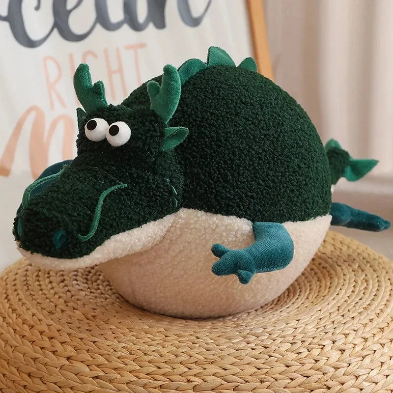 Giant Chubby Dragon Plush Toy – Cute Round Dragon Pillow Stuffed Animal