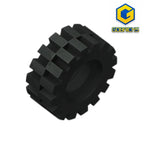 Gobricks GDS-1071 Tire 15mm D. x 6mm Offset Tread Small | Compatible Building Block Wheel