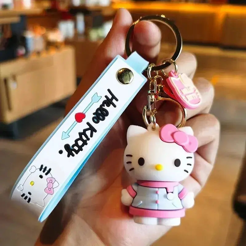 Sanrio Hello Kitty Key Chains, Kawaii Anime Cartoon Cinnamoroll Car Keychains Backpack Ornaments