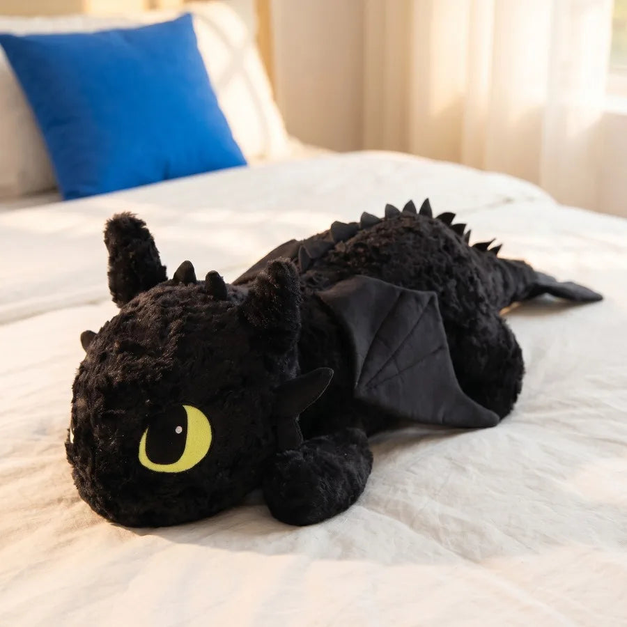 Cute White Dragon Plush Body Pillow – Soft Cartoon Dragon Cushion