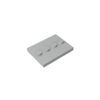 Gobricks GDS-980 Tile, Modified 3 x 4 with 4 Studs in Center | Compatible Building Block for DIY and MOC