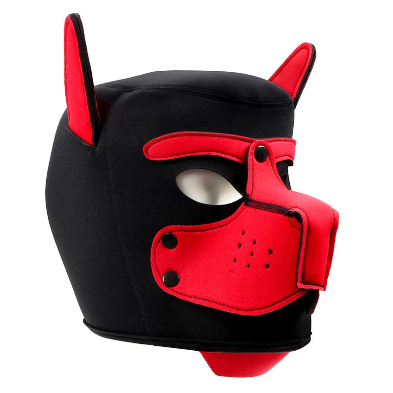 Hot Fashion Dog Mask Puppy Cosplay Full Head for Padded Latex Rubber Role Play with Ears 10 Color