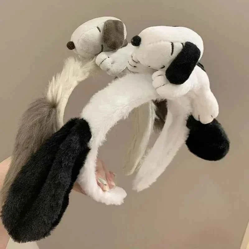 Snoopy Plush Ear Headband – Cute Furry Cosplay Hair Accessory