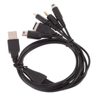 5-in-1 Multi-Console USB Charging Cable | 1.2M Fast Charger Cord for Nintendo 3DS, DSi, Wii U, GBA, PSP