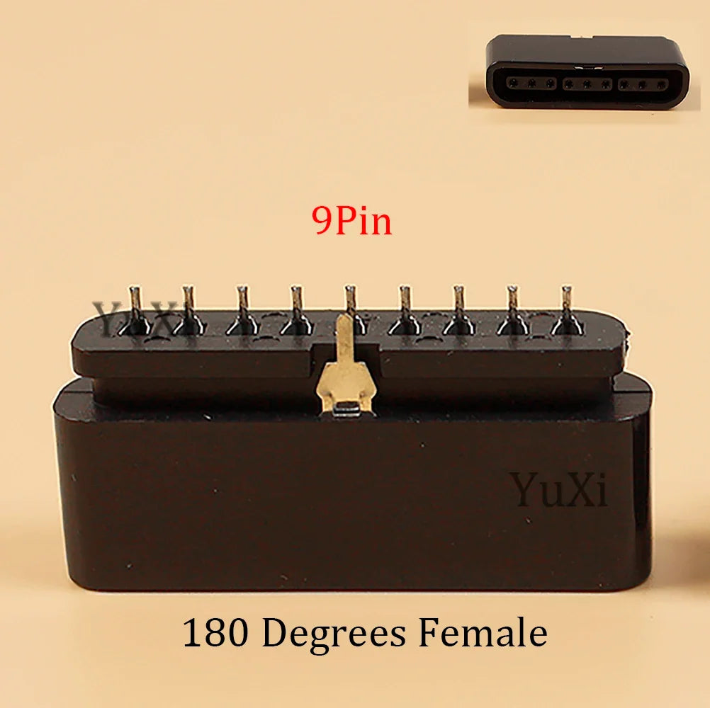 90 180 Degree Interface Female Socket 9 Pin Slot Connector | Replacement Part for PlayStation 2 Console