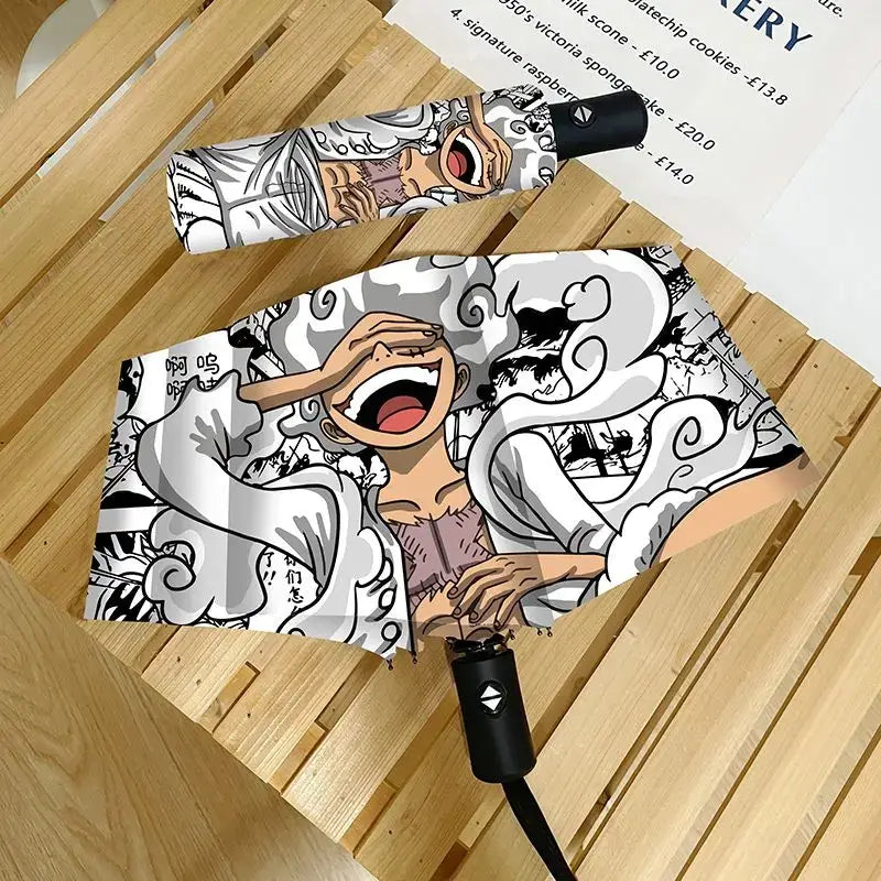 One Piece Nika Luffy Fold Umbrella Automatic Sunscreen