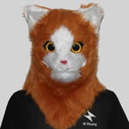Movable Mouth Cat Mask – Realistic Full Head Cat Cosplay Mask