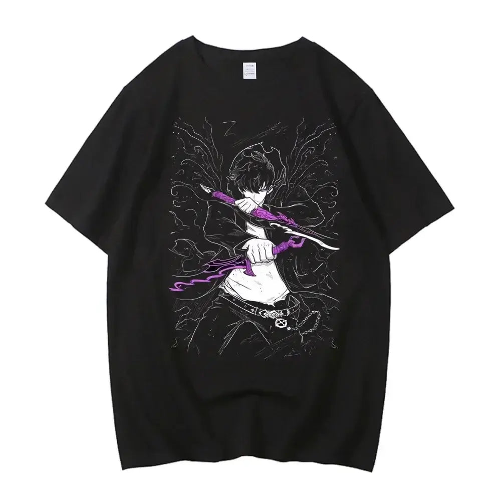 Solo Leveling T Shirt Sung Jinwoo Harajuku Graphic Tee