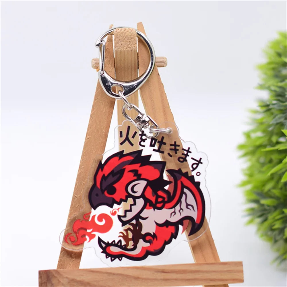 6cm Game Monster Hunter Acrylic keychain 6cm student bag bag small pendant small gift decoration