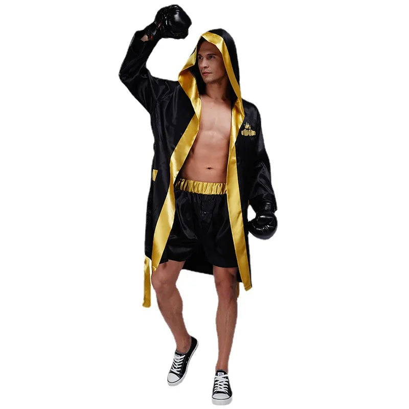 High Quality Boxing Winner Cosplay Hooded Boxer Uniform Costumes for Adults Party Carnival Halloween