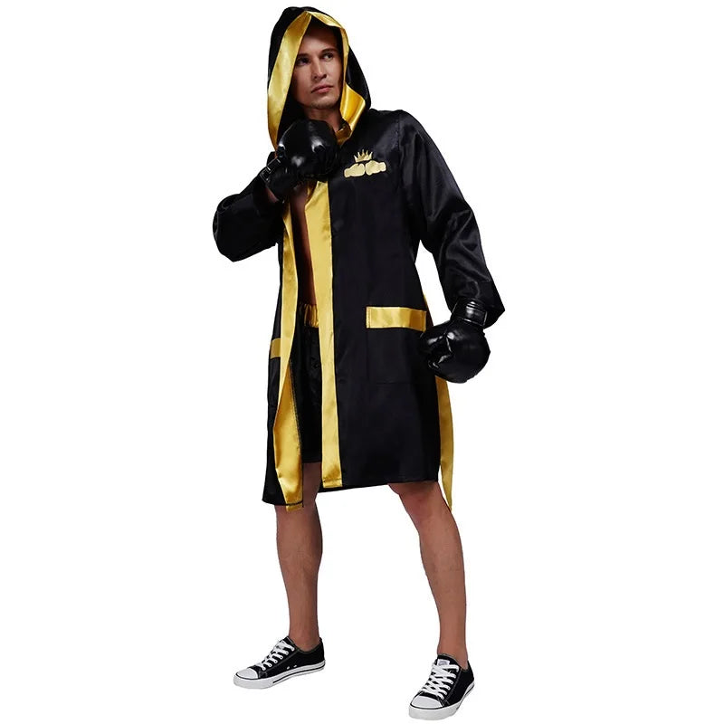 High Quality Boxing Winner Cosplay Hooded Boxer Uniform Costumes for Adults Party Carnival Halloween