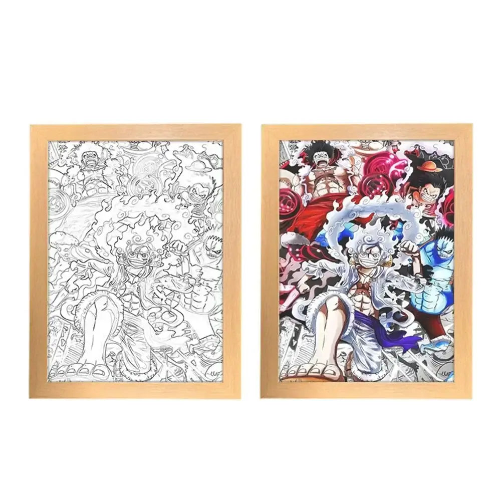One Piece Photo Frame Night Light Luffy Zoro Christmas Gift