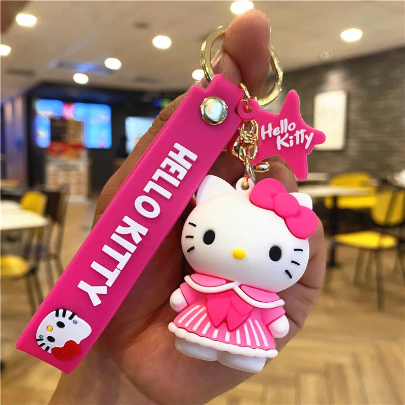 Sanrio Hello Kitty Key Chains, Kawaii Anime Cartoon Cinnamoroll Car Keychains Backpack Ornaments