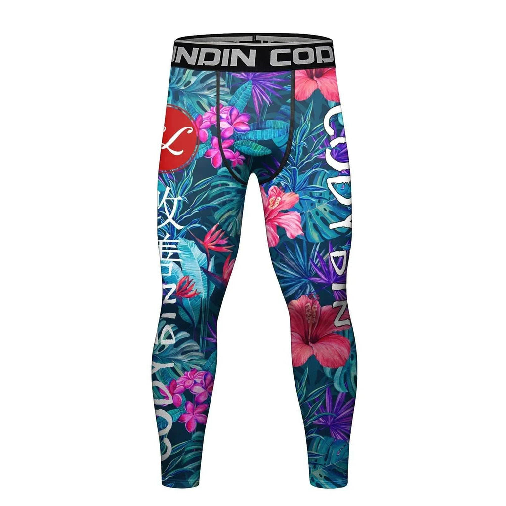 Men's Compression Running Tights - Paradise / Medium