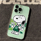 Funny Cartoon Cute Snoopy coffee Clear TPU Phone Case For iPhone 11 12 13 14 15 16 Pro Max 16 Plus Lovely Snoopy Anti-Fall Cover