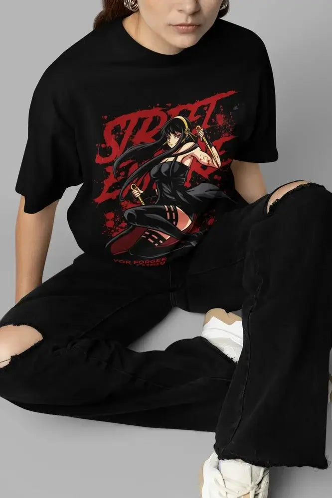 Spy x Family T-Shirt: Yor Loid Anya Kawaii Oversized Tee