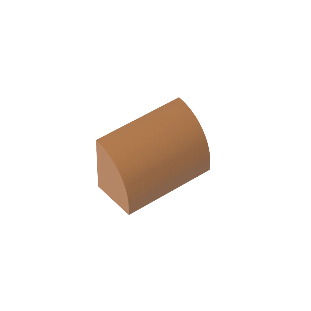 Gobricks GDS-M063 Curved Brick 1 x 2 x 1 No Studs | Compatible Building Block