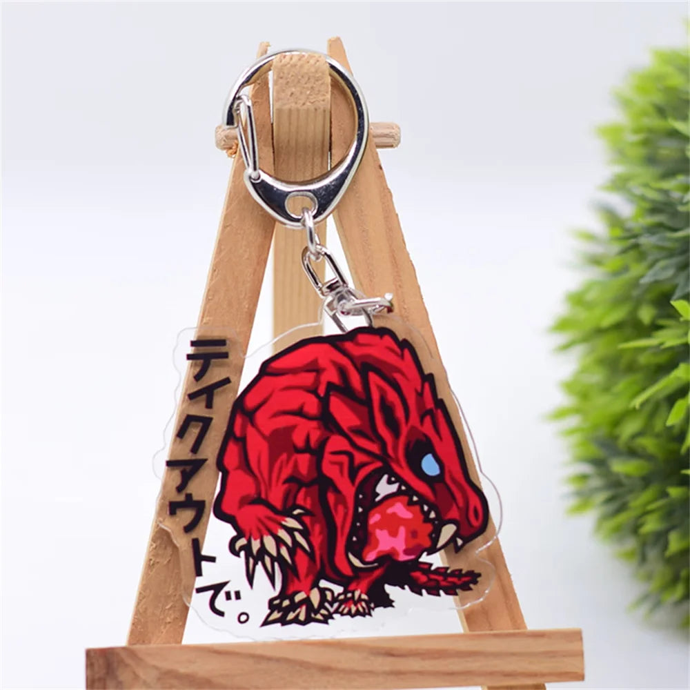 6cm Game Monster Hunter Acrylic keychain 6cm student bag bag small pendant small gift decoration