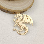 Creative punk style hollow wing dragon stainless steel gold-plated 18K brooch, black suit accessories, wedding matching set