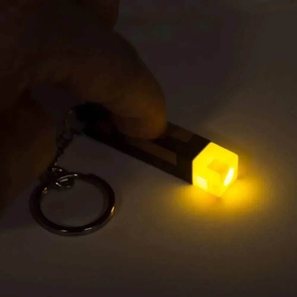 Minecraft Glow Keychain Torch Pendant Gift - 