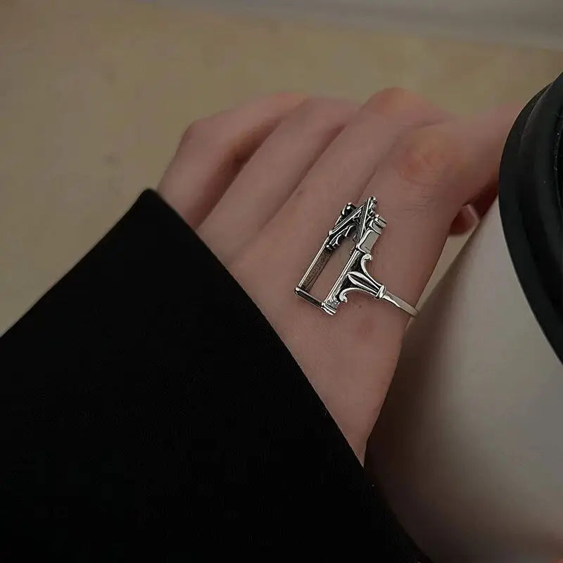 925 Sterling Silver Castle Adjustable Rings For Women Engagement Wedding Luxury Jewelry Wholesale