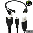 2-in-1 Micro USB to USB OTG Adapter with Power Cable | For Fire Stick, PlayStation Classic & More
