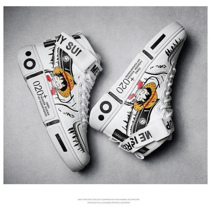 One Piece Luffy High Top Shoes Zoro Anime Sneakers