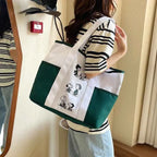 Classic Snoopy Canvas Crossbody Tote Bag – Large Capacity Shoulder Bag