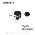 New skull men's lapel pin, 316L stainless steel gold-plated badge, black brooch for suit accessories, gift for father