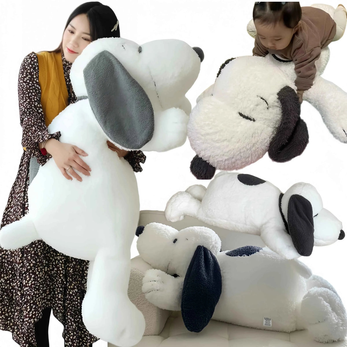 Snoopy Plush Cushion – Large Stuffed Dog Pillow for Sofa & Bed