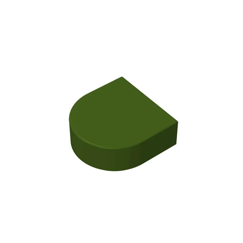 Gobricks Tile Round 1 x 1 Half Circle Extended | Compatible Brick Building Block