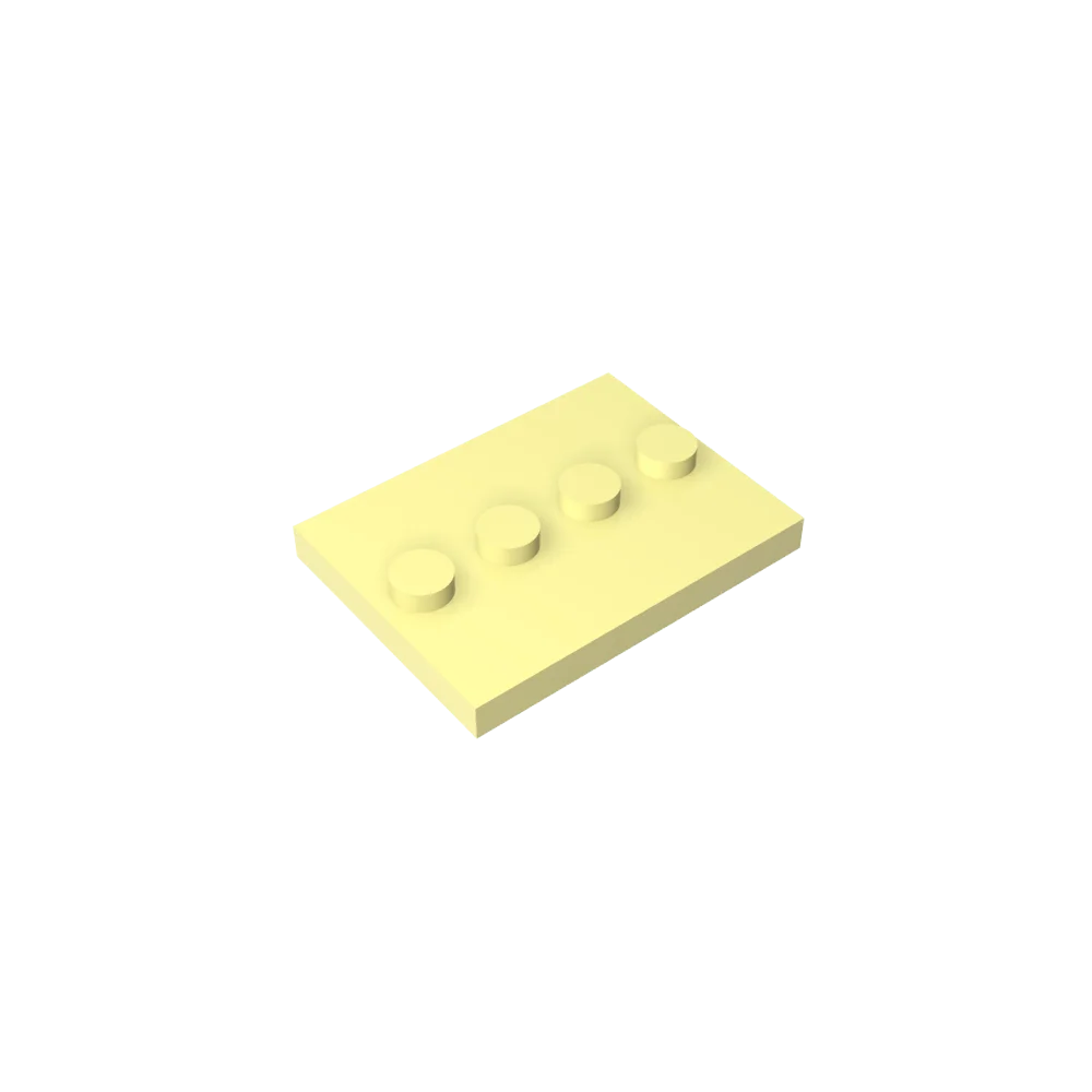 Gobricks GDS-980 Tile, Modified 3 x 4 with 4 Studs in Center | Compatible Building Block for DIY and MOC