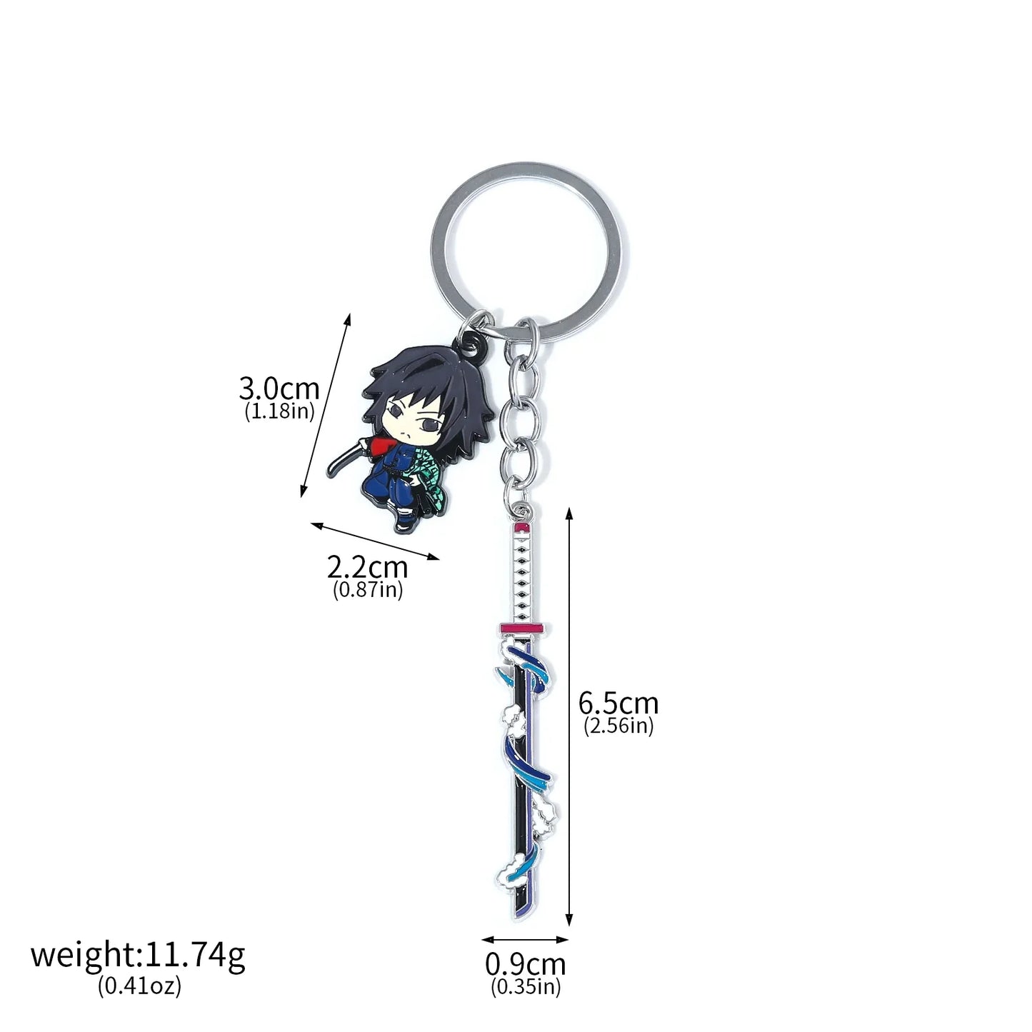 Demon Slayer Sword Keychains, Anime Kimetsu no Yaiba Tomioka Weapon Key Chains Accessories