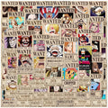 One Piece Wanted Posters Stickers: 50pcs Cool Anime Decals