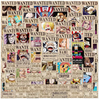 One Piece Wanted Posters Stickers: 50pcs Cool Anime Decals