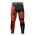 Men's Compression Running Tights - Red Octopus / Medium