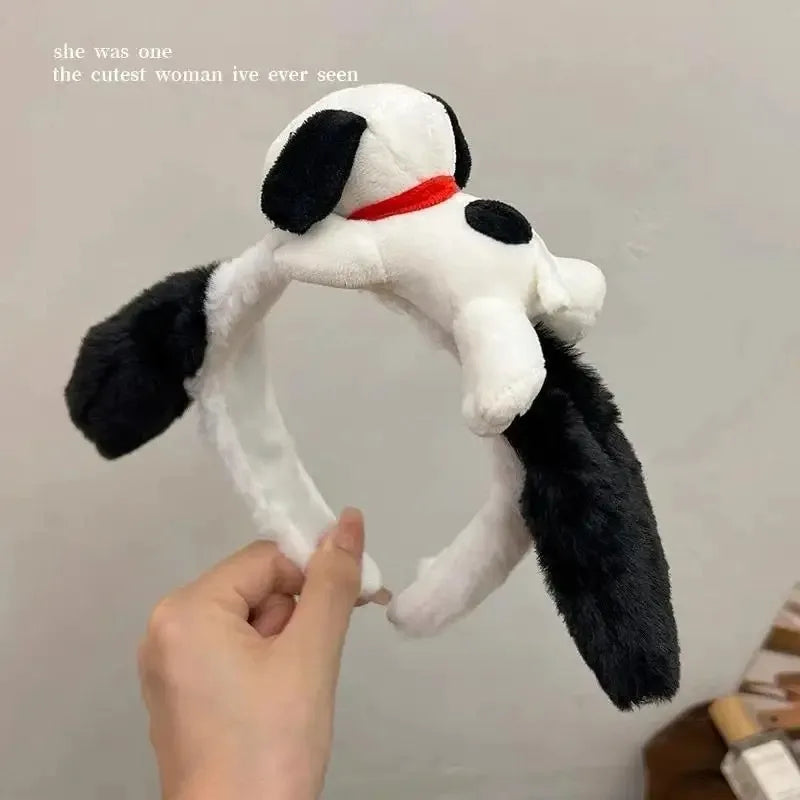 Snoopy Plush Ear Headband – Cute Furry Cosplay Hair Accessory