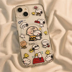 Snoopy Cute Cartoon With Magsafe Case For iPhone 16 15 14 13 12 11 Pro X Xs Max Hard Shell Magnetic Compatible Cover