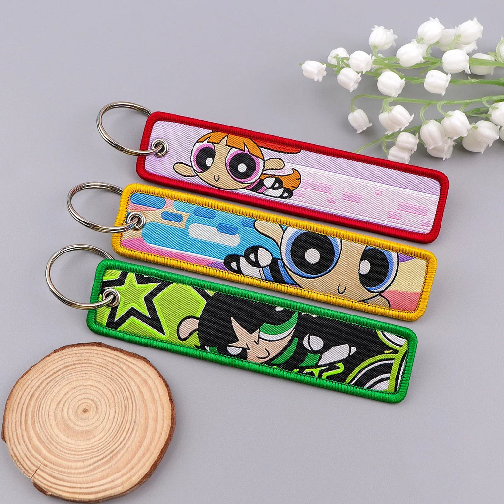 Vibrant Girls Embroidery Key Fob | Fashion Keychain for Cars and Bags
